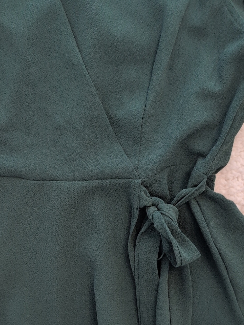 Monteau Forest Green Wrap Peplum Blouse - Picture 4 of 5